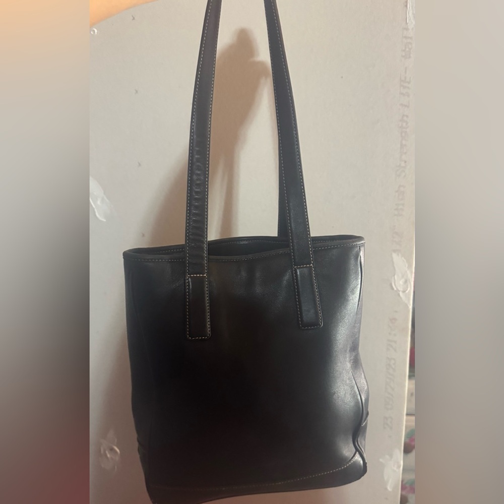 Coach Vintage Black Leather Tote Bag